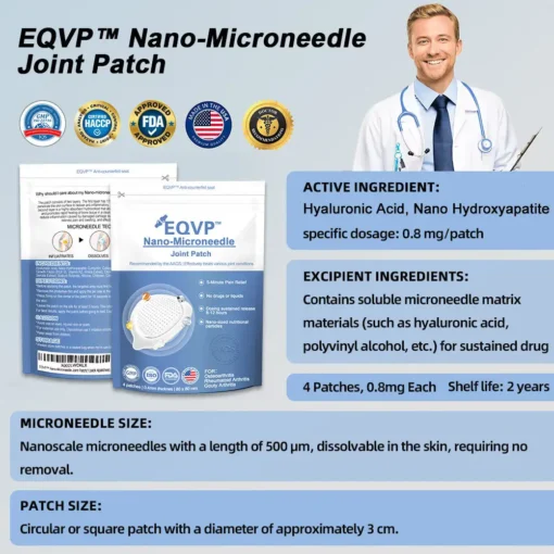EQVP® Hivatalos Áruház Hialuronsav Nano-mikrotűs ízületi tapasz