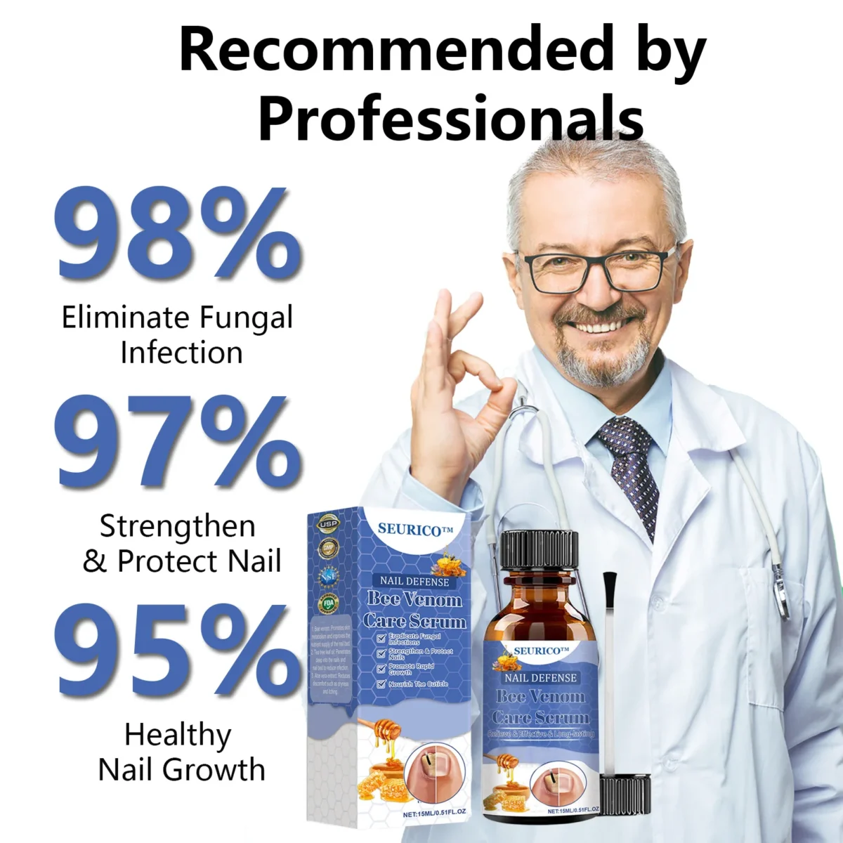 SEURICO™ Bee Venom Deep Repair Nail Essence | Powerful Antifungal & Nail Strengthening Solution