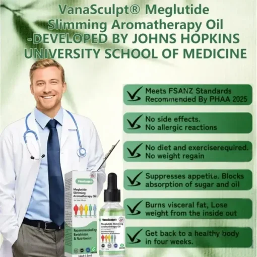 VanaSculpt® Megutido liekninamasis aromaterapinis aliejus – pagamintas ir išsiųstas iš JAV