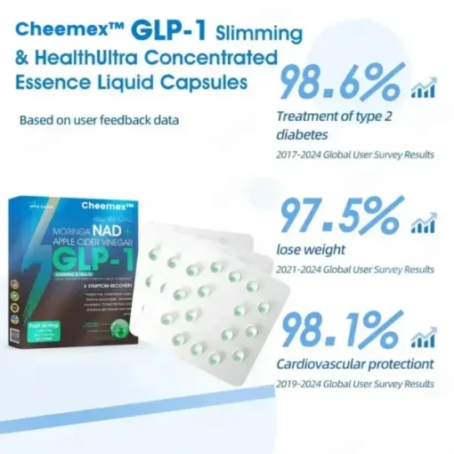 Cheemex™ GLP-1 Slimming & Health Ultra Concentrated Essence Liquid Pearls – NAD+ Moringa & ACV