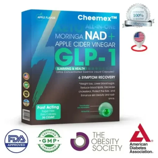 Cheemex™ GLP-1 Slimming & Health Ultra Concentrated Essence Liquid Pearls – NAD+ Moringa & ACV