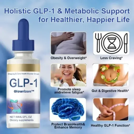 Glowrizon™GLP-1 Slimming & Health Boost Drops Pembakar lemak bermutu makanan Dikembangkan oleh The Obesity Society