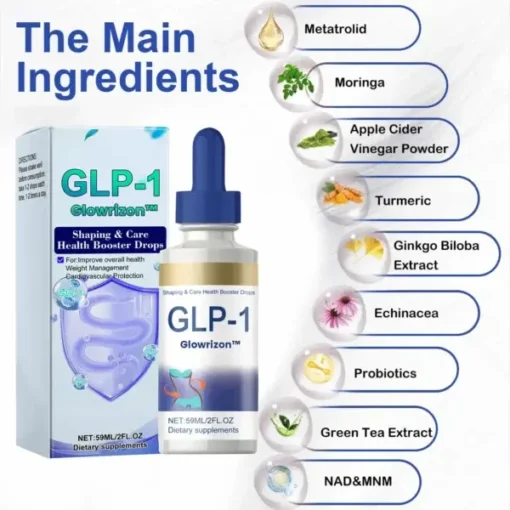 Glowrizon™GLP-1 Slimming & Health Boost Drops Pembakar lemak bermutu makanan Dikembangkan oleh The Obesity Society