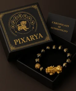 PIXARYA™ সোনার পিক্সিউ সহ অবসিডিয়ান এনার্জি ব্রেসলেট - আধ্যাত্মিক সম্পদ এবং সুরক্ষা
