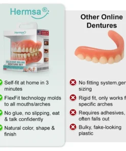 Hermsa® Advanced Customized Full Denture Set（✅Clinically backed comfort-fit dentures —  Trusted by 8,000+ US users for all-day comfort.）