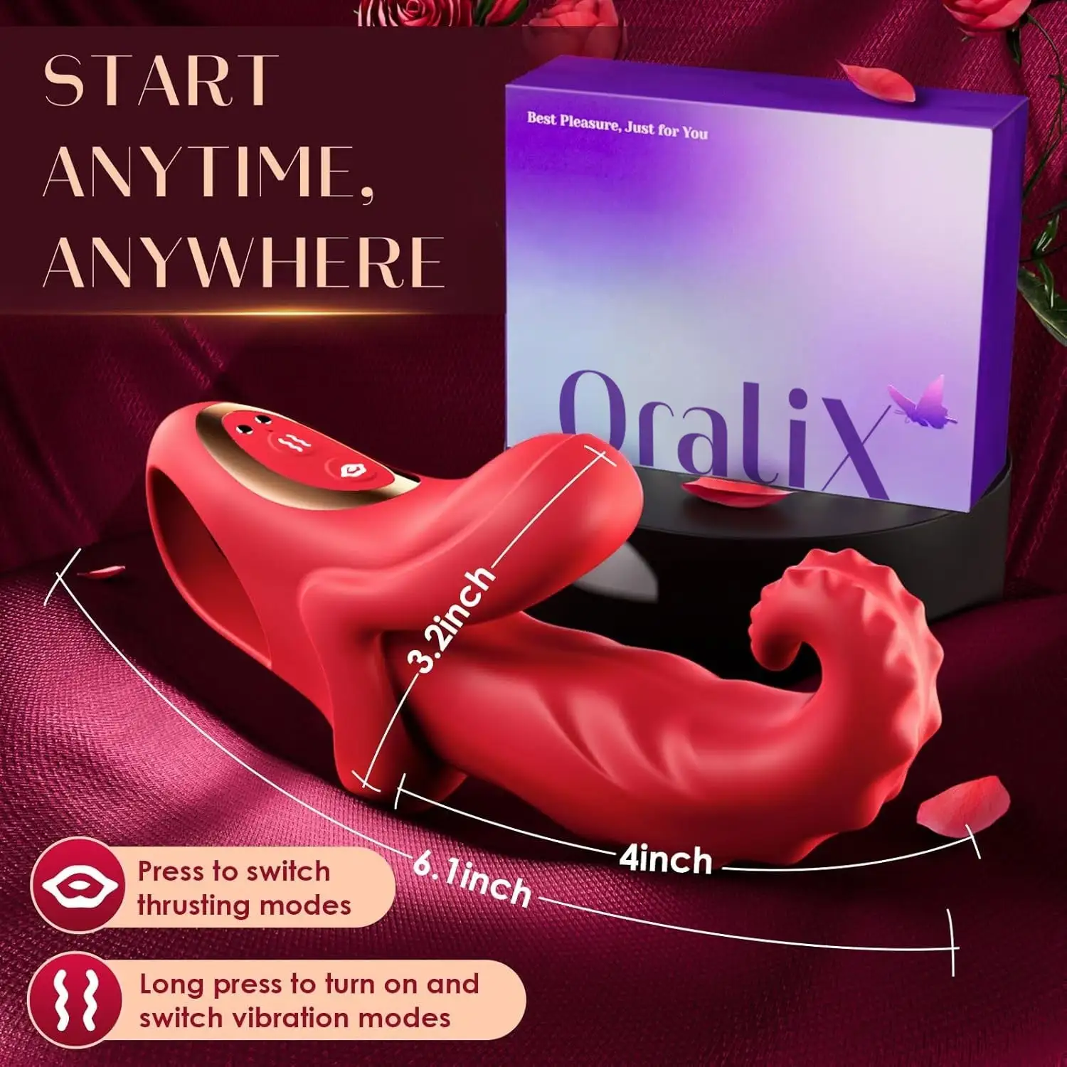 OraliX Suptruck 4-in-1 Thrusting & Licking Tongue Kiwinet Vibrator