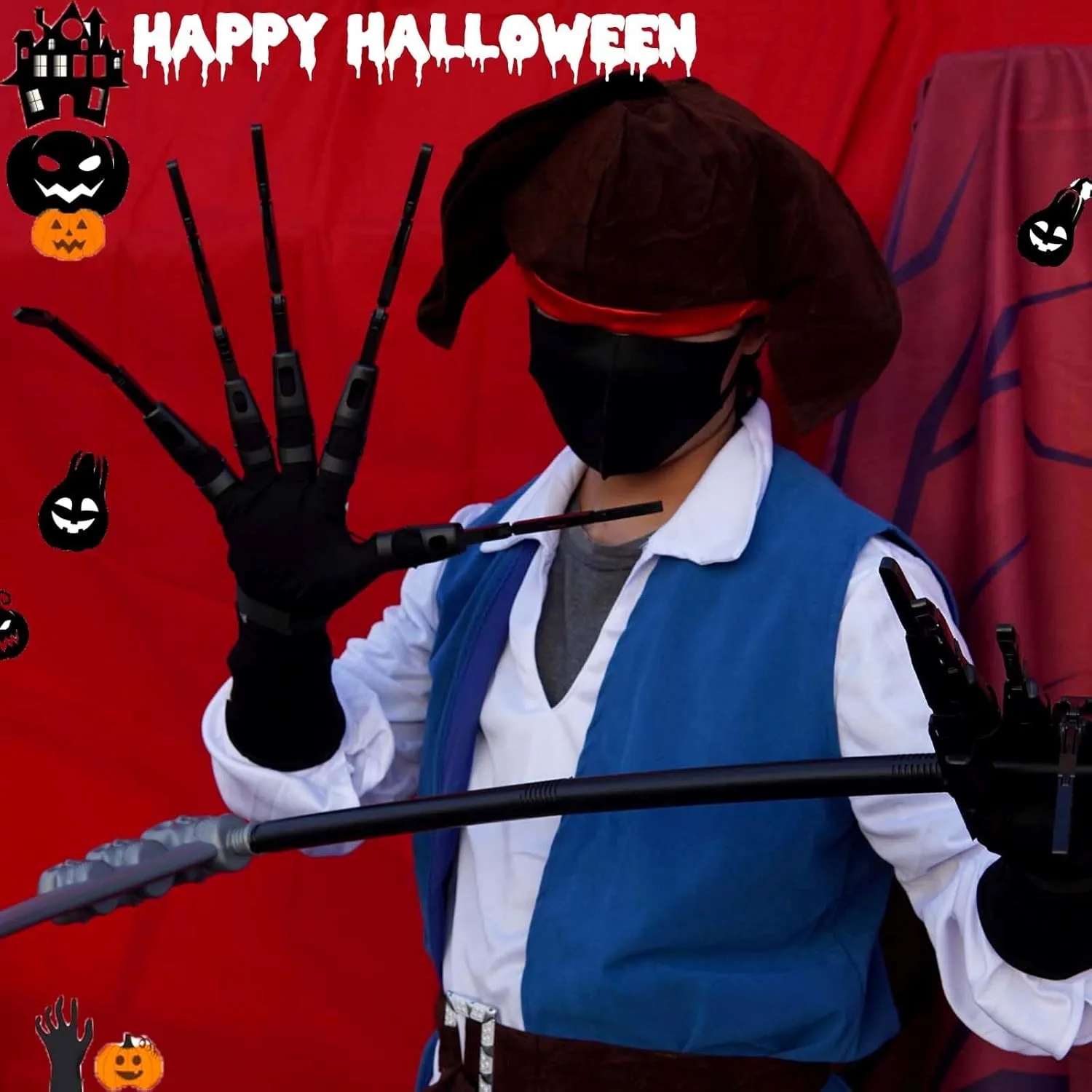 ہالووین آرٹیکولیٹڈ فنگرز تمام انگلیوں کے سائز میں فٹ بیٹھتی ہیں۔