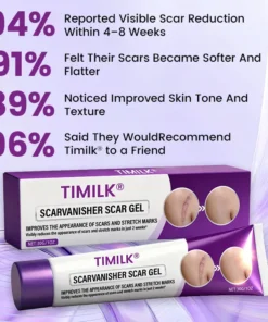 Timilk® ScarVanisher Scar Gel جو 2 ہفتوں میں نشانات اور اسٹریچ مارکس کو واضح طور پر کم کرتا ہے